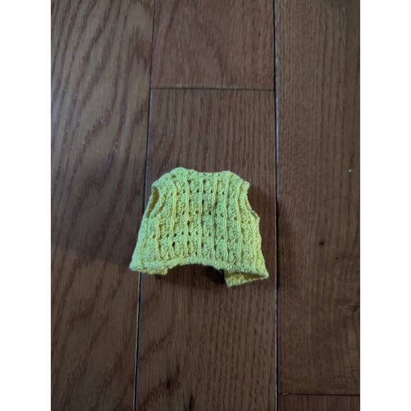 American Girl Doll Julie BeForever Meet Outfit Yellow Sweater Vest Only Mini 6" - Picture 2 of 2